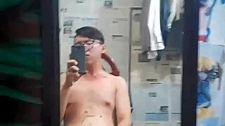 Vietnamese Gay Top Talks Dirty While Stroking Huge Cock