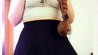 Sexy European Amateur Masturbates in Lingerie, Showing Big Ass and Natural Tits in March 2020