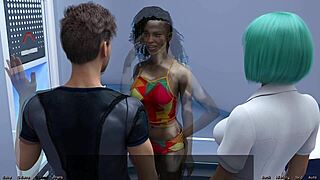 Stranded in space with hot black women in bed