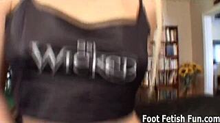 Let me rub your cock with my feet for a hot pov thrill