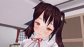 Uncensored Anime: Little Sister Torments Anal While Edging Handjob