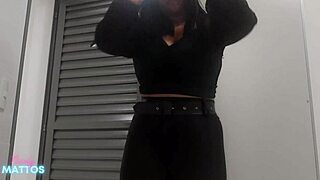 Security Spots Her, Forces Big Black Cock Suck, Cums In Pussy