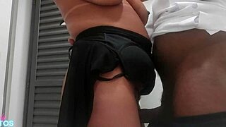 Security Spots Her, Forces Big Black Cock Suck, Cums In Pussy