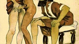 Vintage Erotic Illustration with Retro Charm