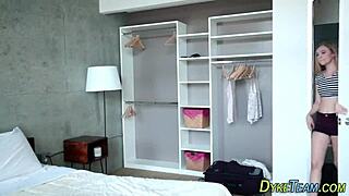 Yo, teen lesbian mistress dominating with strapon and toys in hot oral play! 🔥