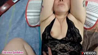 Curious Goddess - Sexy redhead cat with small tits asks, Wanna see hairy pussy fucking and big ass footjob?