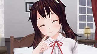 Uncensored Anime: Little Sister Torments Anal While Edging Handjob