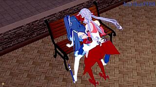 tsubasa, maria, and chris in intense lesbian and futanari hentai play