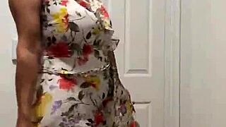 anna maria, mature latina with big tits, teases fans in backstage action