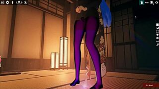 Kadobu hentai futanari girl dominates with intense footjob action