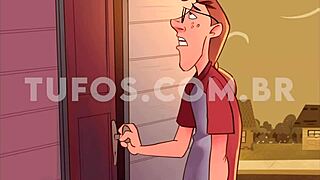 Young guy takes hot Brazilian milf from behind in naughty cartoon.