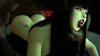 wow, this 3d asian slut’s perfect ass in a wild threesome sex scene 😍