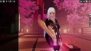 Kadobu hentai futanari girl dominates with intense footjob action