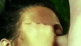 This unusual model gets a cumshot on her face and gulps all the cream! 😋