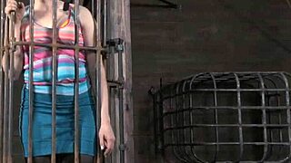 She licks balls while bent over, getting punished roughly.