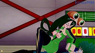 Tsuyu Asui, Mt Lady, Izuku Midoriya in Wild Hentai Sex