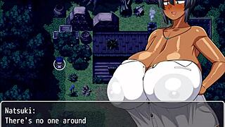 Tanned Natsuki in Hentai Game Ep 6 Striptease Request