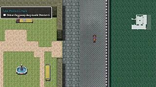 mysterious detective girl confronts old man and giant robot