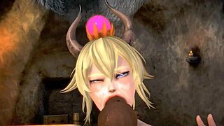 Princess Bowser 3D hentai slams into kinky riding action