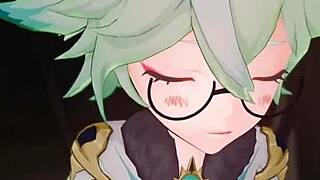 Cartoon Cock Fills 3D Anime Pussy with Hot Creampie