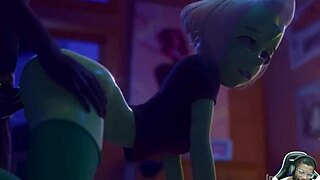 Big breast Tina 69 and hairless Widowmaker get table-fucked while thicc Peridot takes it doggystyle