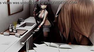 Blabla enjoys wild moments with her favorite fan in 3D cartoon.