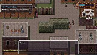 mysterious detective girl confronts old man and giant robot