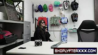 Security officer Jack Vegas grills Dakota Burns and Mia Taylor in backroom.