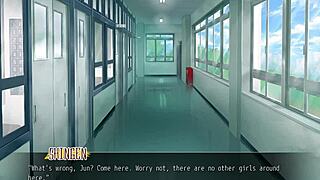 She's getting her tits fucked hard in the bathroom during the game.