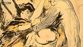 vintage erotic drawings come to life in steamy retro scenes