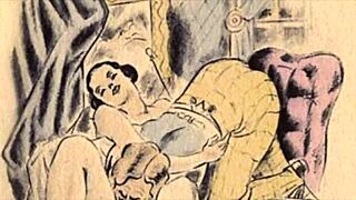 vintage erotic illustration with a steamy retro vibe