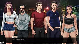 Outdoor hentai action with big cock pounding wet pussy on street. Gameplay from Our Red String 24.