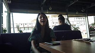 Stepsis Lost Bet, Shows Pussy in Public Restaurant Now