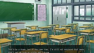 She's getting her tits fucked hard in the bathroom during the game.