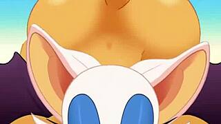 rouge swallowing cum while taking it hard in both holes