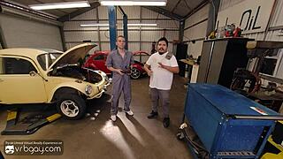 VRB Gay Twink Mechanic Bangs Anal Hard Before Boss Arrives in HD