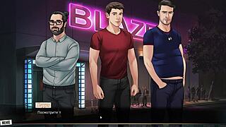 Outdoor hentai action with big cock pounding wet pussy on street. Gameplay from Our Red String 24.