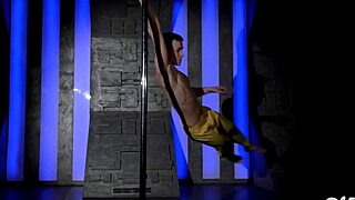 Sexy Gay Strip Tease with Hot Young Guy Dancing on Pole