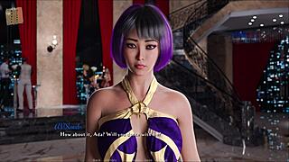 Curvy 3D Hentai Babe in Cute Outfit Plays