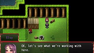 Teen damsel sucks premature ejaculating cock in harem anime game episode five