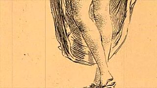 vintage erotic illustration with a steamy retro vibe