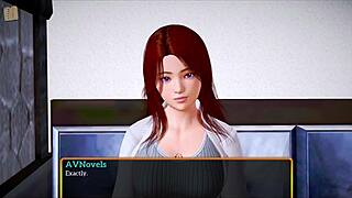 In my new family, she shows her big tits and ass