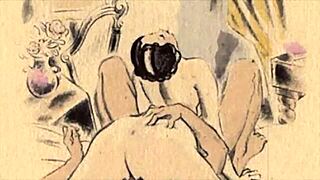 vintage erotic illustration with a steamy retro vibe