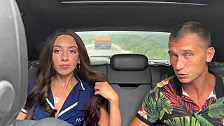 Suggestive Tight Police Girl Caught in Wild Forest 4some Encounter