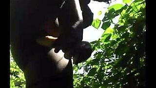 yo, flexible ebony babe gets outdoor pussy pounding hard