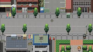 Old man grabs huge ass of sexy neighbor in hentai game