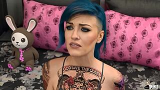 After mom leaves, emo girl seduces bbc stepdad