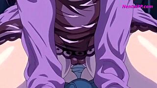 MILF seduces boy in anime