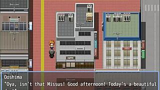 Old man grabs huge ass of sexy neighbor in hentai game