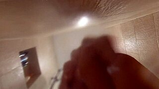Spying on friend’s wife in shower, she invited me for creampie